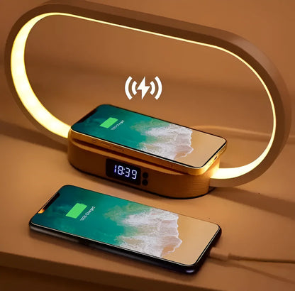 Multifunctioneel Nachtlamp met Oplader en Digitale Klok