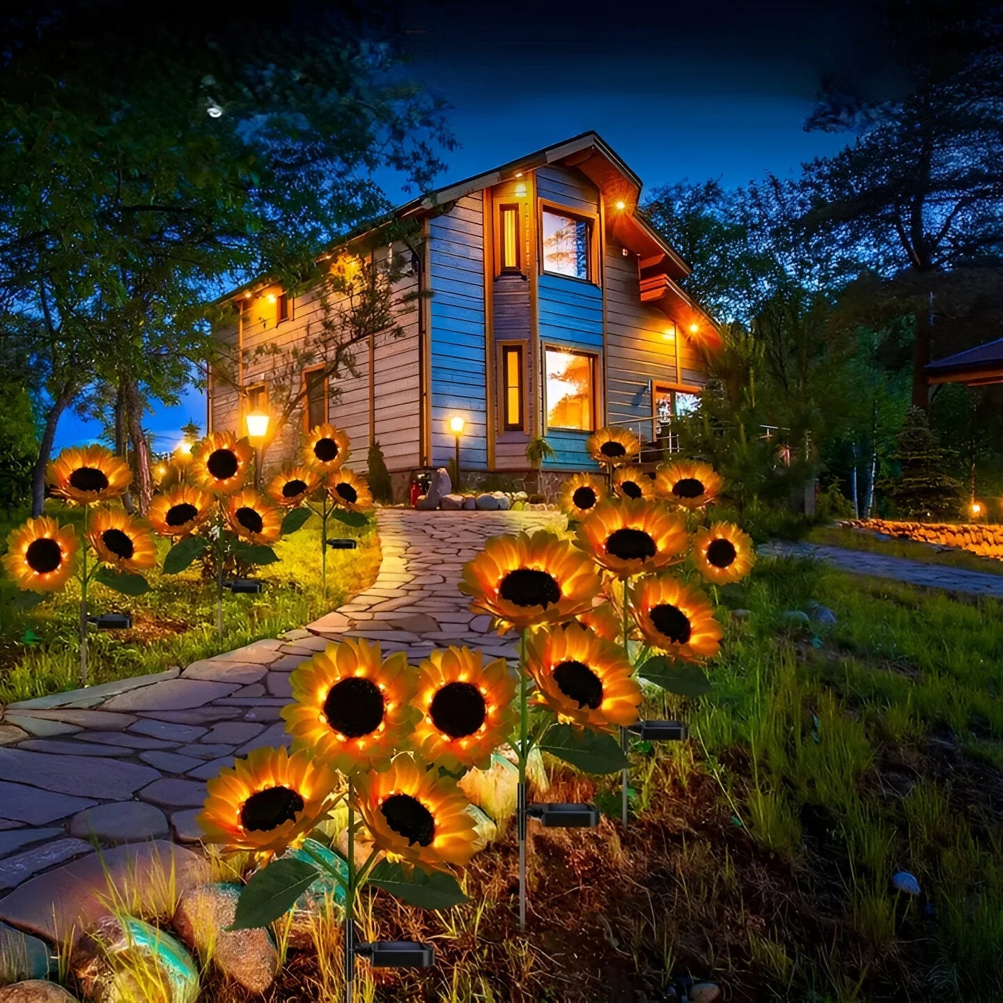 Realistisch Weerbestendige Zonnebloem Tuinlamp