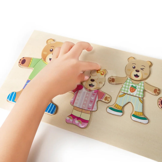 Educatief Speelgoed Houten Puzzel Emoties Kleding Combineren