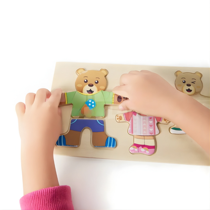 Educatief Speelgoed Houten Puzzel Emoties Kleding Combineren