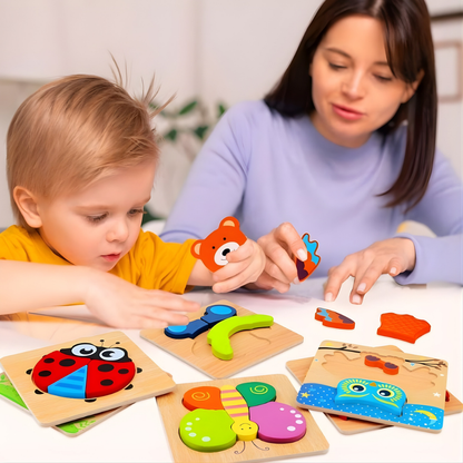 Houten Puzzel Montessori Dieren Educatief Speelgoed Peuters
