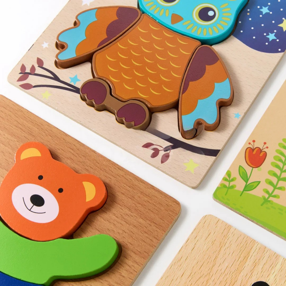 Houten Puzzel Montessori Dieren Educatief Speelgoed Peuters