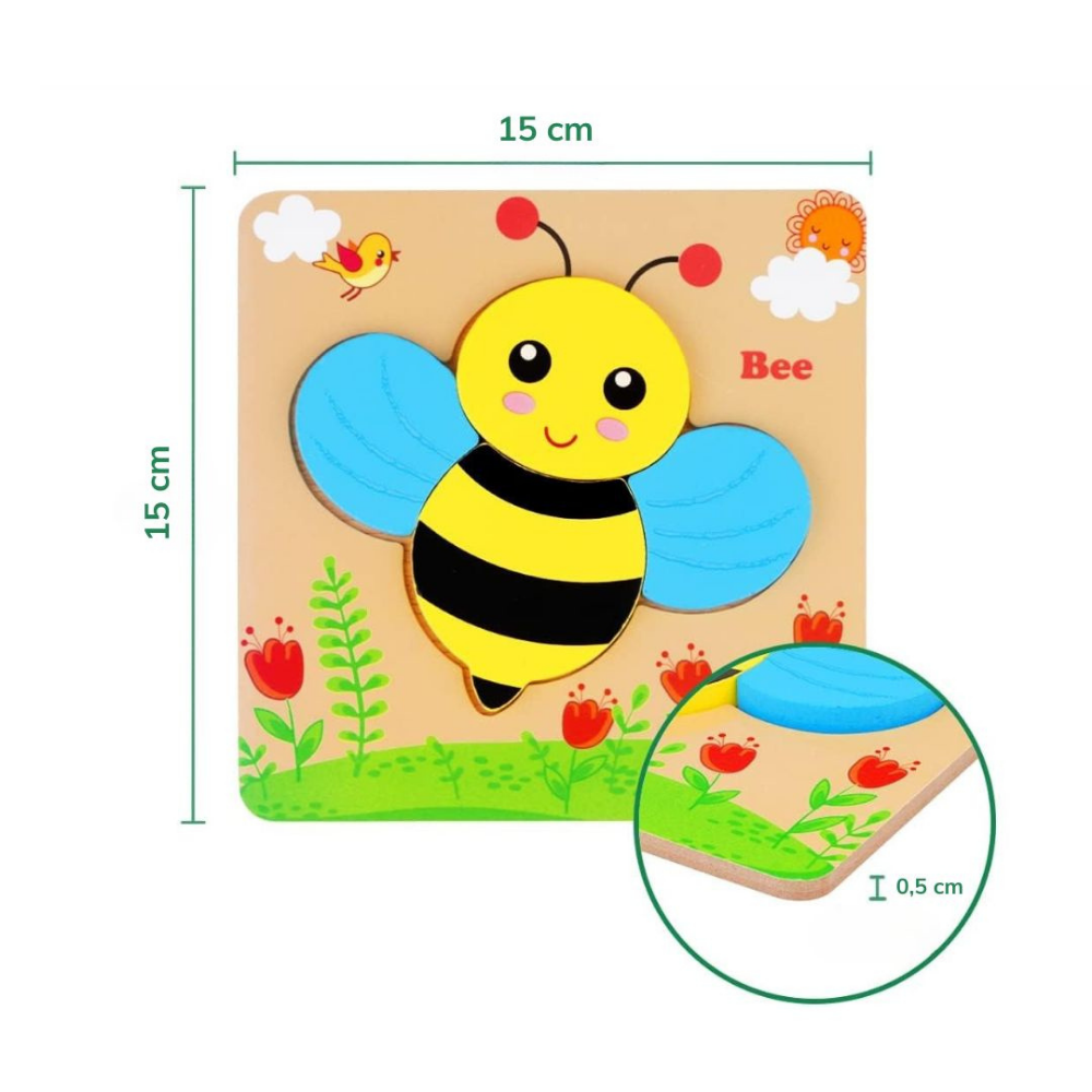 Houten Puzzel Montessori Dieren Educatief Speelgoed Peuters