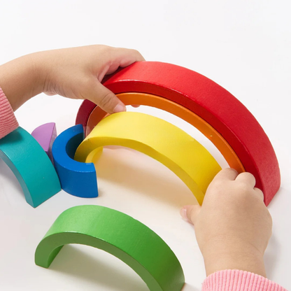Houten Speelgoed Regenboog Stapelset Creatief Spel Peuters