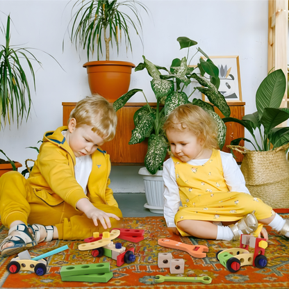 Houten Speelgoed Montessori Gereedschapskist Creatief Bouwen