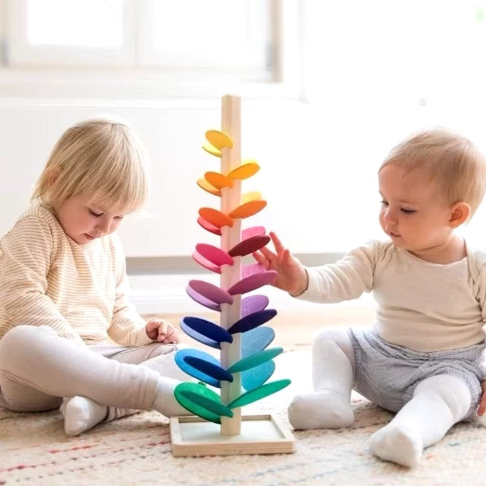 Houten Speelgoed Knikkerbaan Montessori Regenboog Educatief