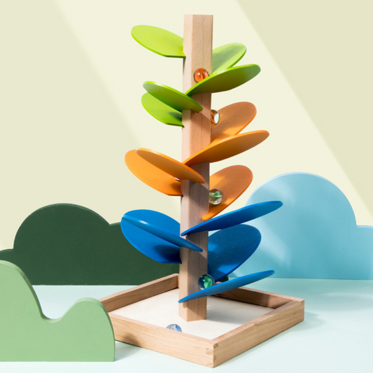 Houten Speelgoed Knikkerbaan Montessori Regenboog Educatief