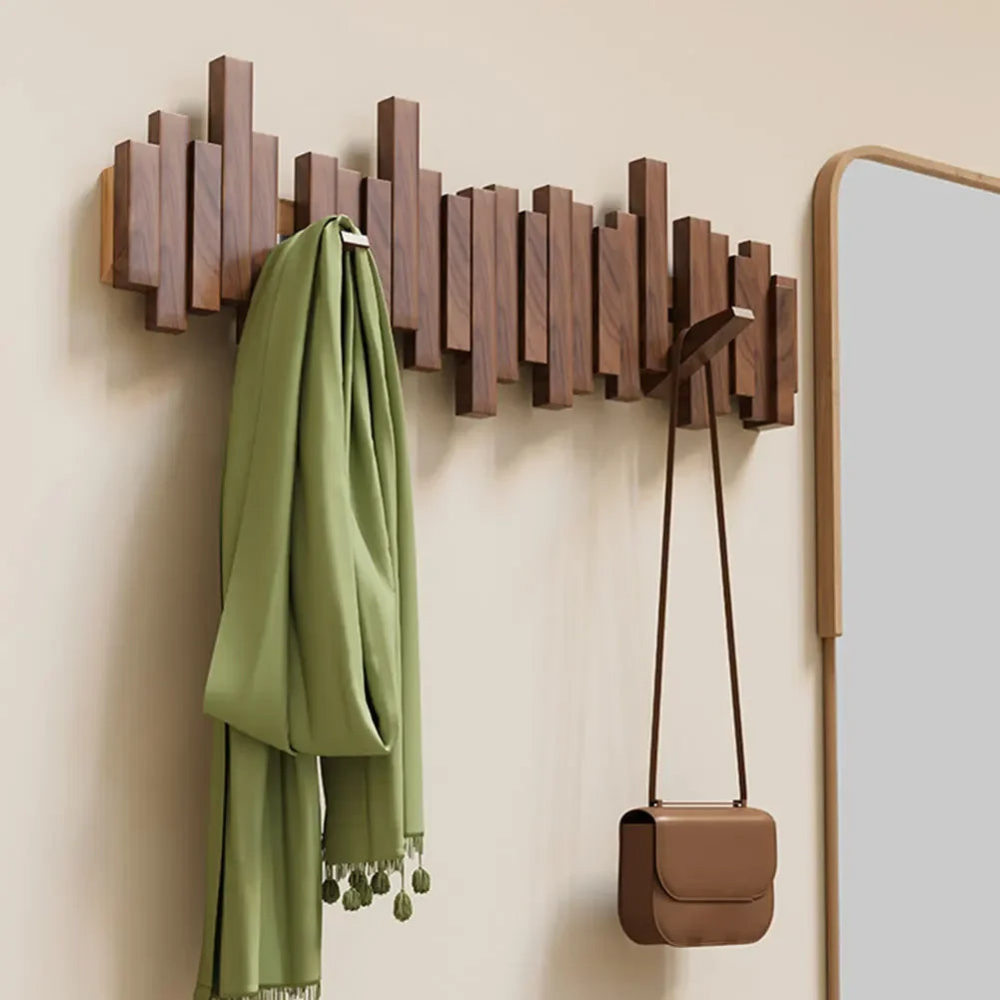 Kapstok Wand Hout Magnetisch Opklapbaar Minimalistisch Design