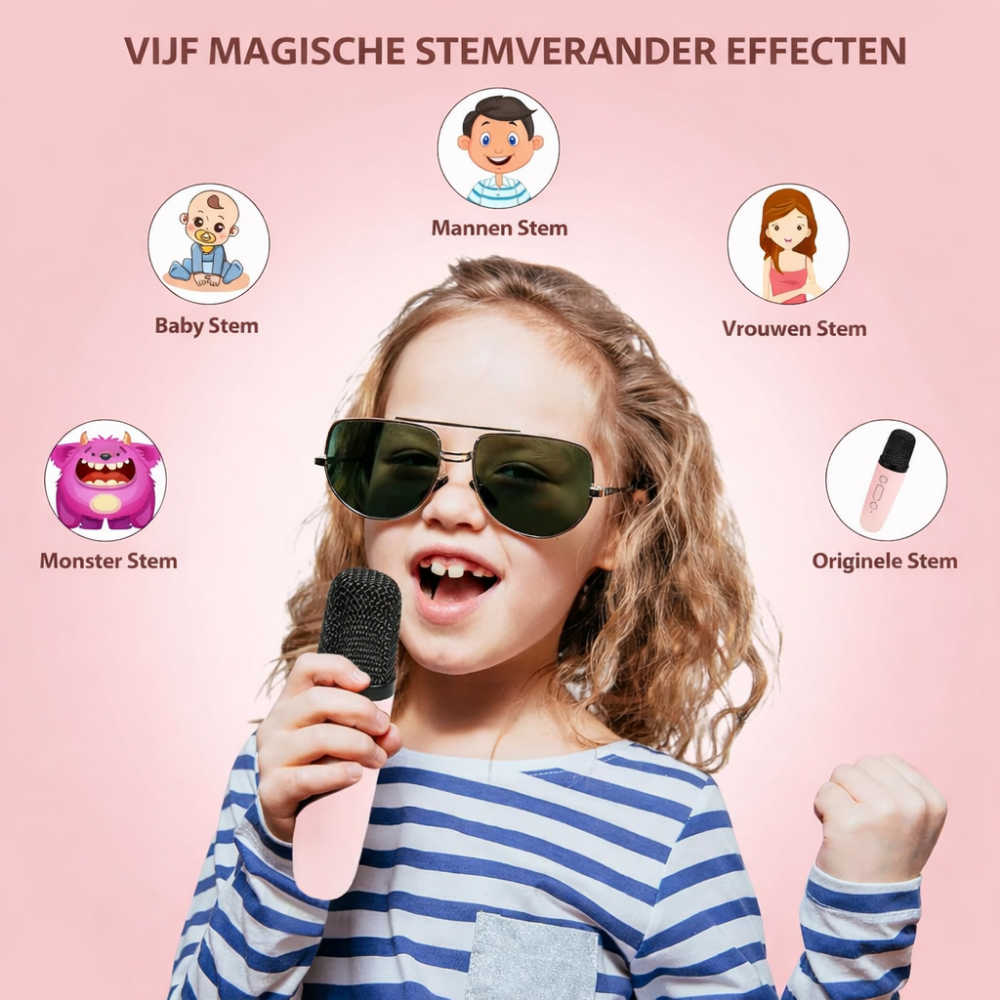 Karaoke Set Bluetooth Draadloos LED Kinderen