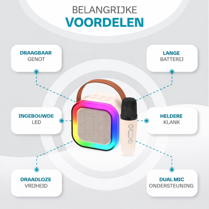 Karaoke Set Bluetooth Draadloos LED Kinderen