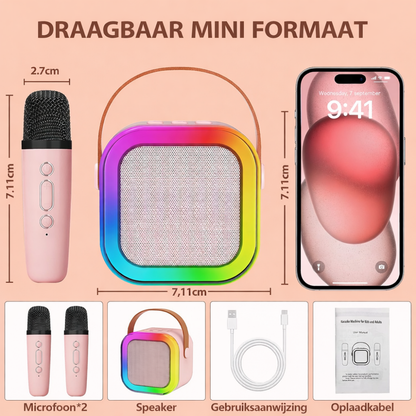 Karaoke Set Bluetooth Draadloos LED Kinderen