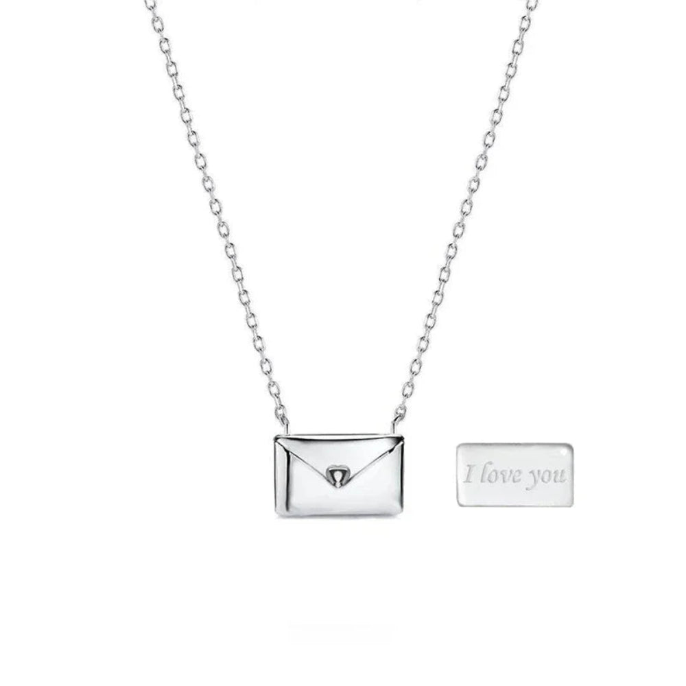Ketting Envelop Minimalistisch Zirkonia Sieraad Cadeau