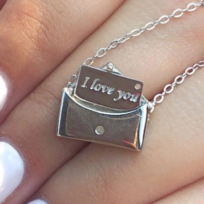 Ketting Envelop Minimalistisch Zirkonia Sieraad Cadeau