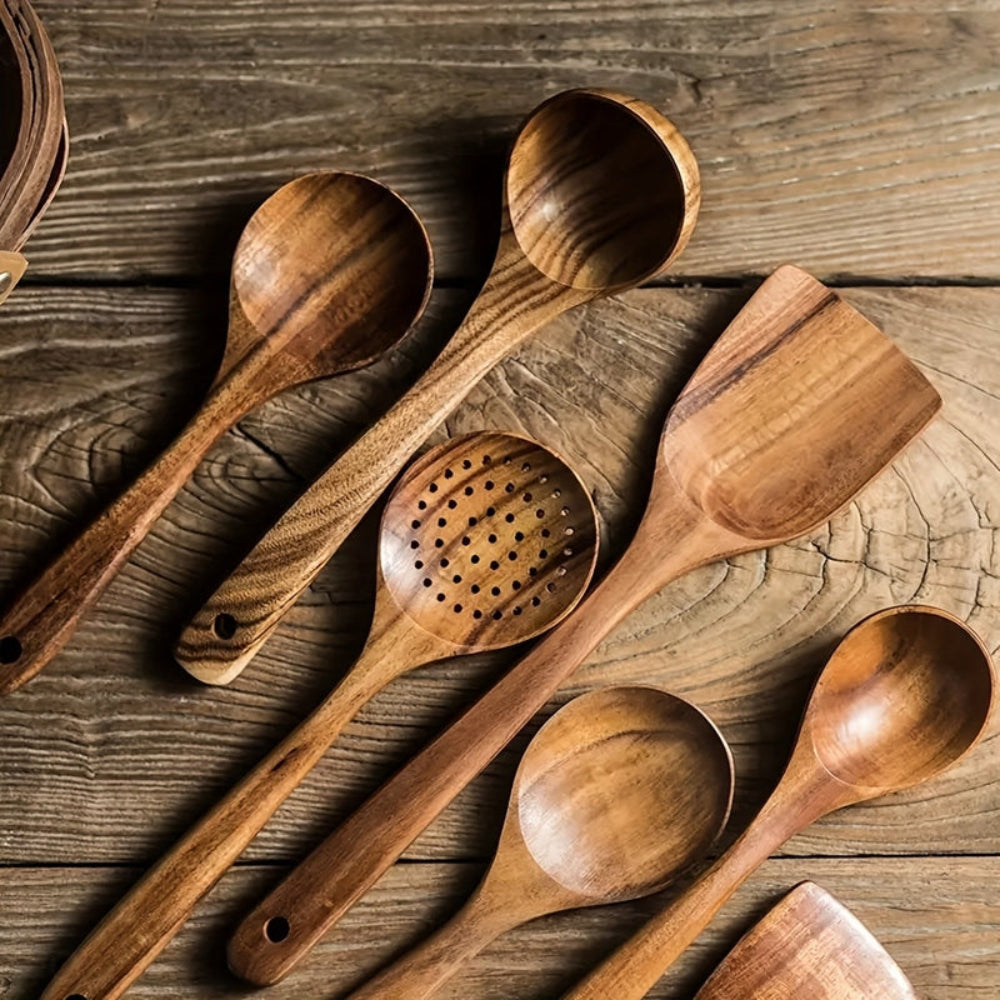 Keukengerei Houten Set Duurzaam Nordic Design Dagelijks Koken