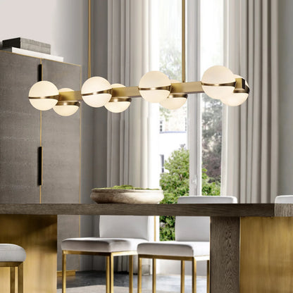 Minimalistische Luxe Messing & Glas Chandelier