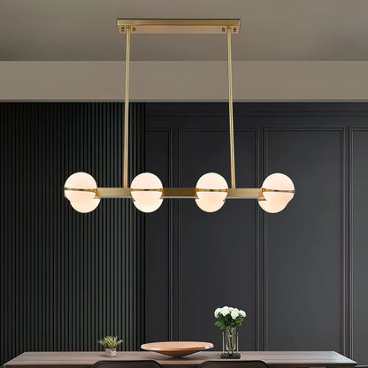 Minimalistische Luxe Messing & Glas Chandelier
