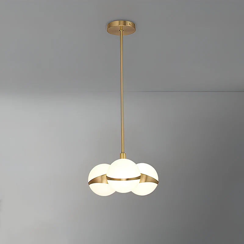 Minimalistische Luxe Messing & Glas Chandelier
