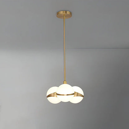 Minimalistische Luxe Messing & Glas Chandelier