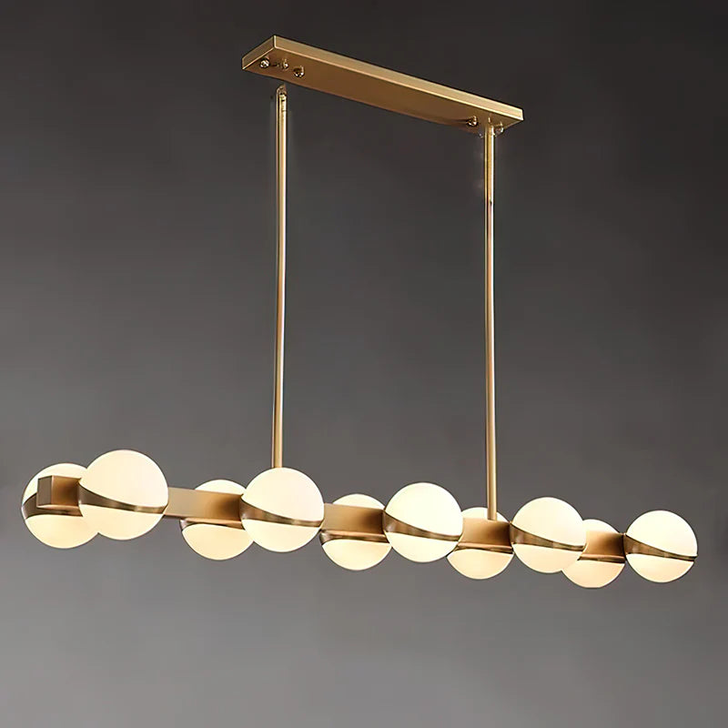 Minimalistische Luxe Messing & Glas Chandelier