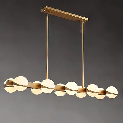 Minimalistische Luxe Messing & Glas Chandelier