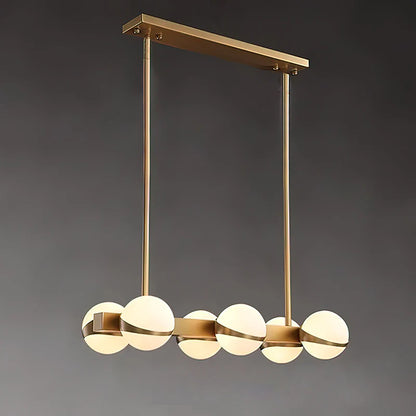 Minimalistische Luxe Messing & Glas Chandelier