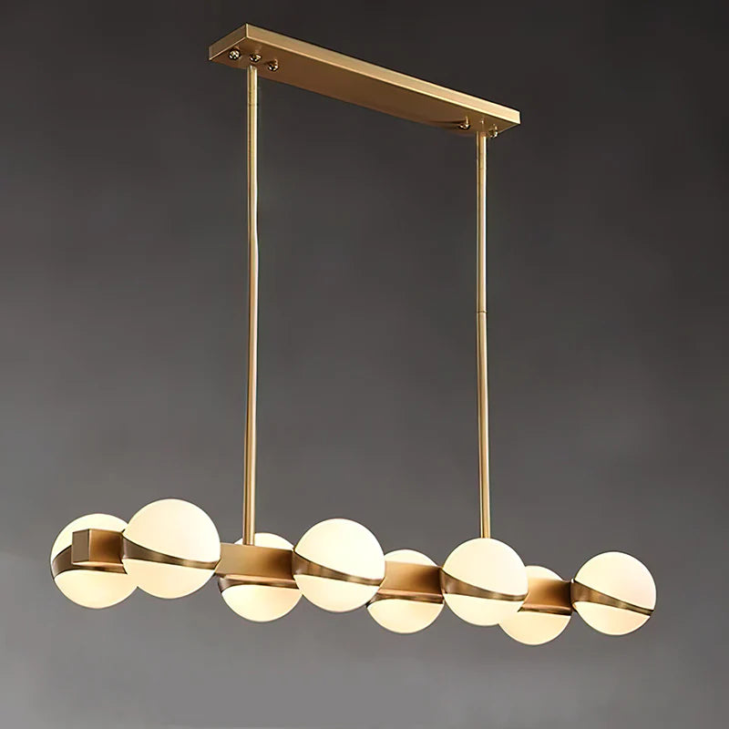 Minimalistische Luxe Messing & Glas Chandelier
