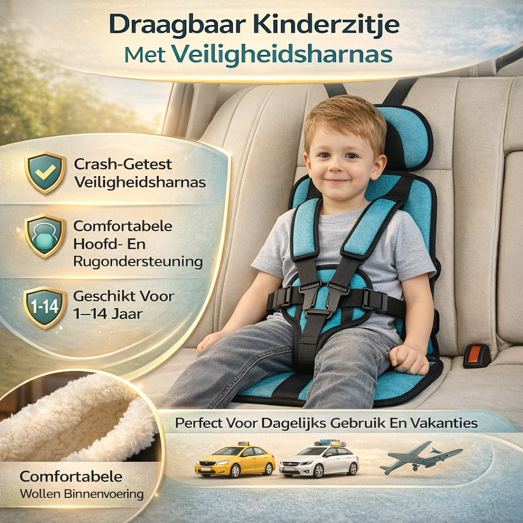 Kinderzitje Auto Draagbaar Veiligheidsharnas Reizen