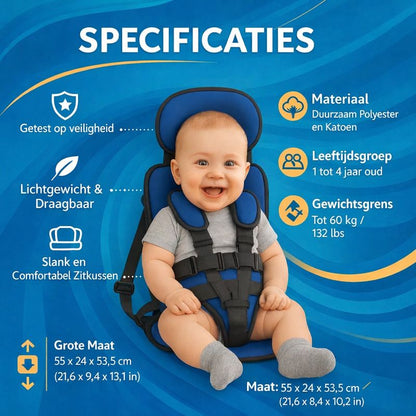 Kinderzitje Auto Draagbaar Veiligheidsharnas Comfortabel Reisontwerp