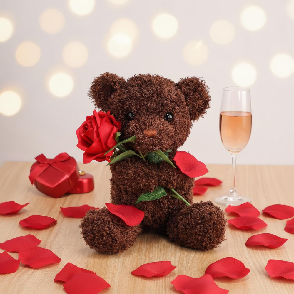 Knuffel Rozenbeer Zachte Pluche Cadeau Romantische Gelegenheden