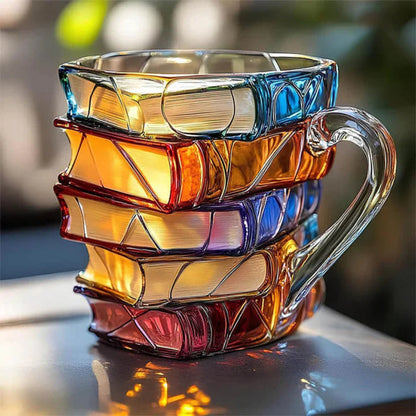 Koffiemok Glazen 3D Boek Design Decoratieve Drinkbeker