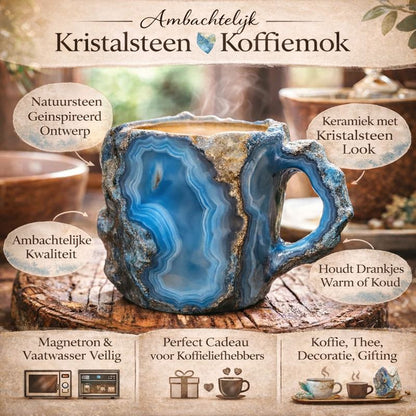 Koffiemok Keramiek Kristal Design Handgemaakt voor Warme Dranken