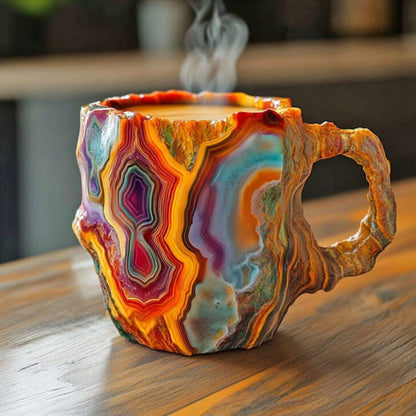 Koffiemok Keramiek Kristal Design Handgemaakt voor Warme Dranken