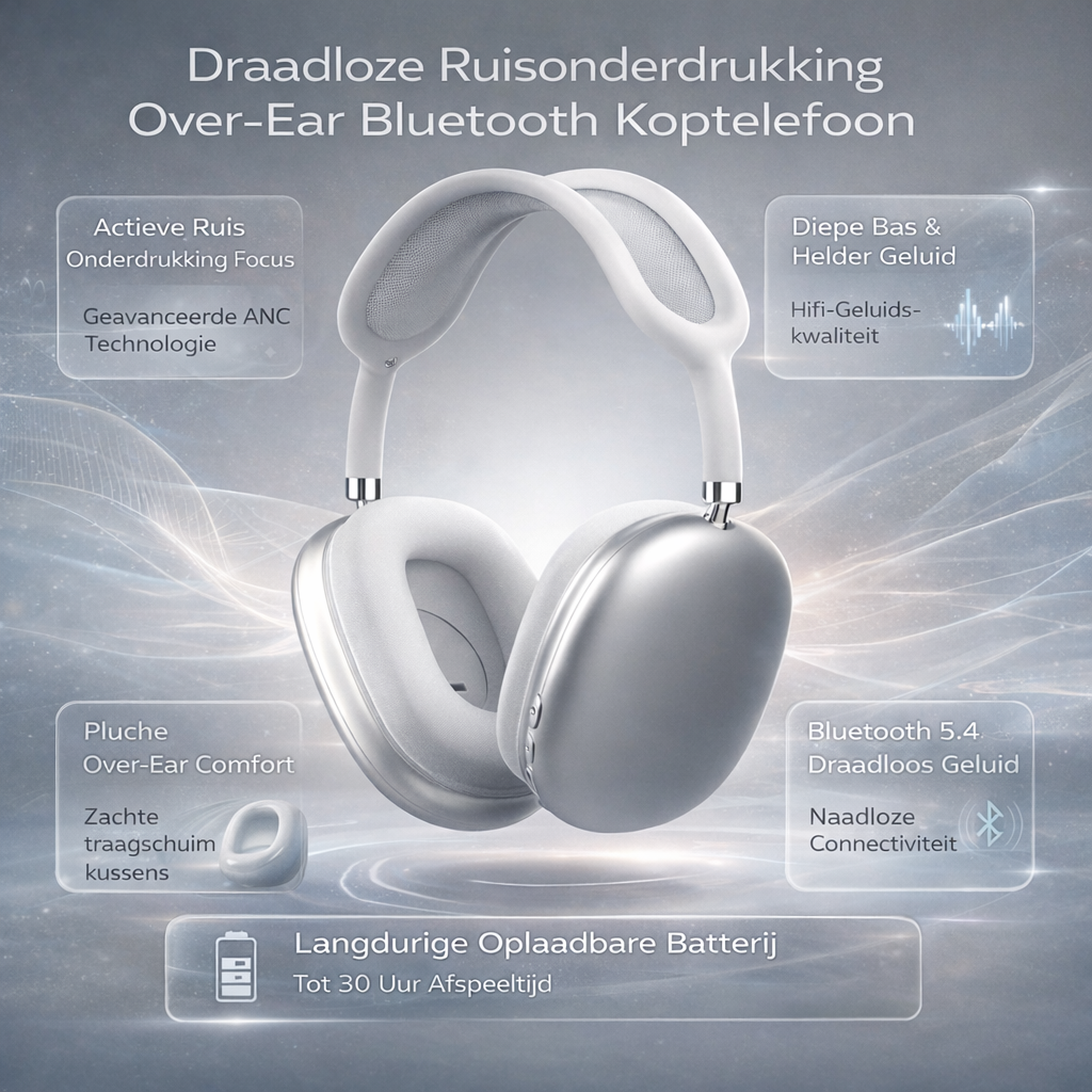 Koptelefoon Over Ear Draadloos Ruisonderdrukking