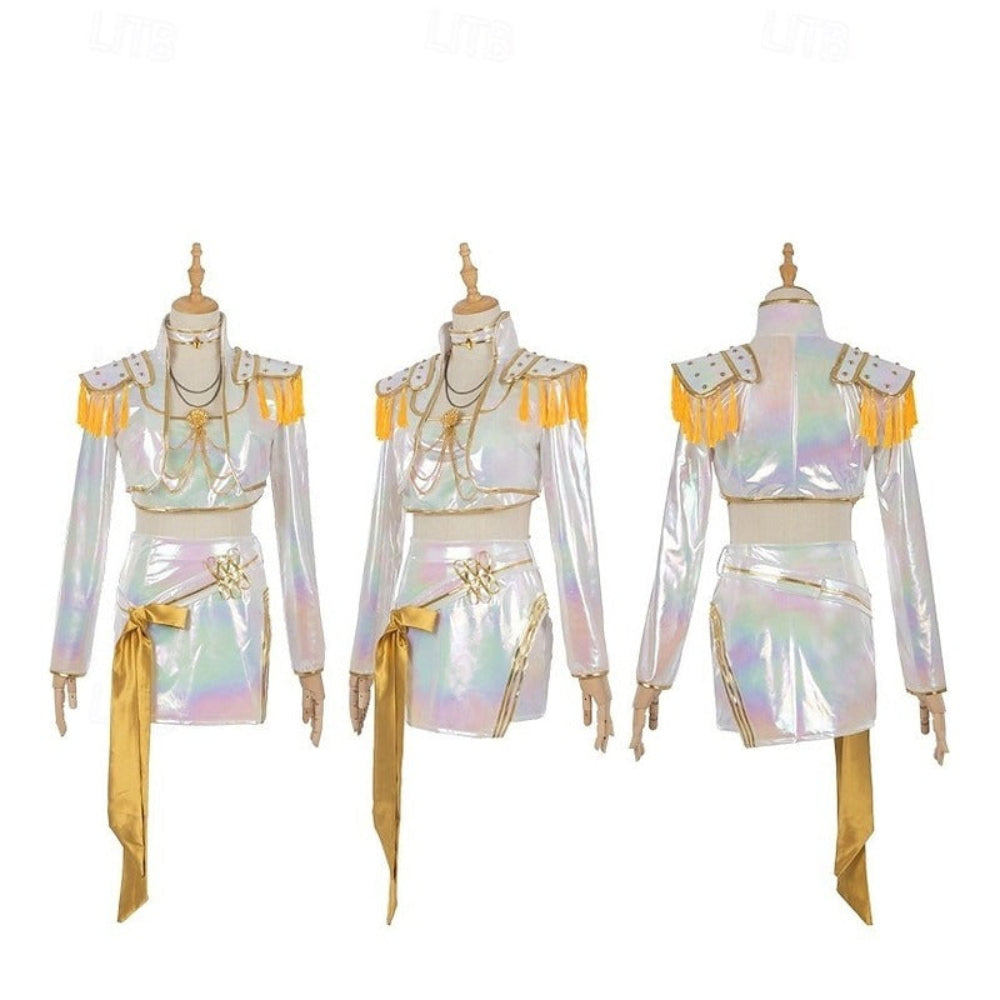 Kostuum Kpop Holografisch Polyester Dans Outfit