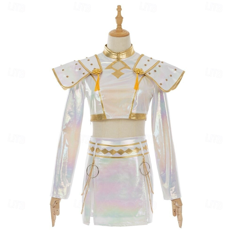 Kostuum Kpop Holografisch Polyester Dans Outfit