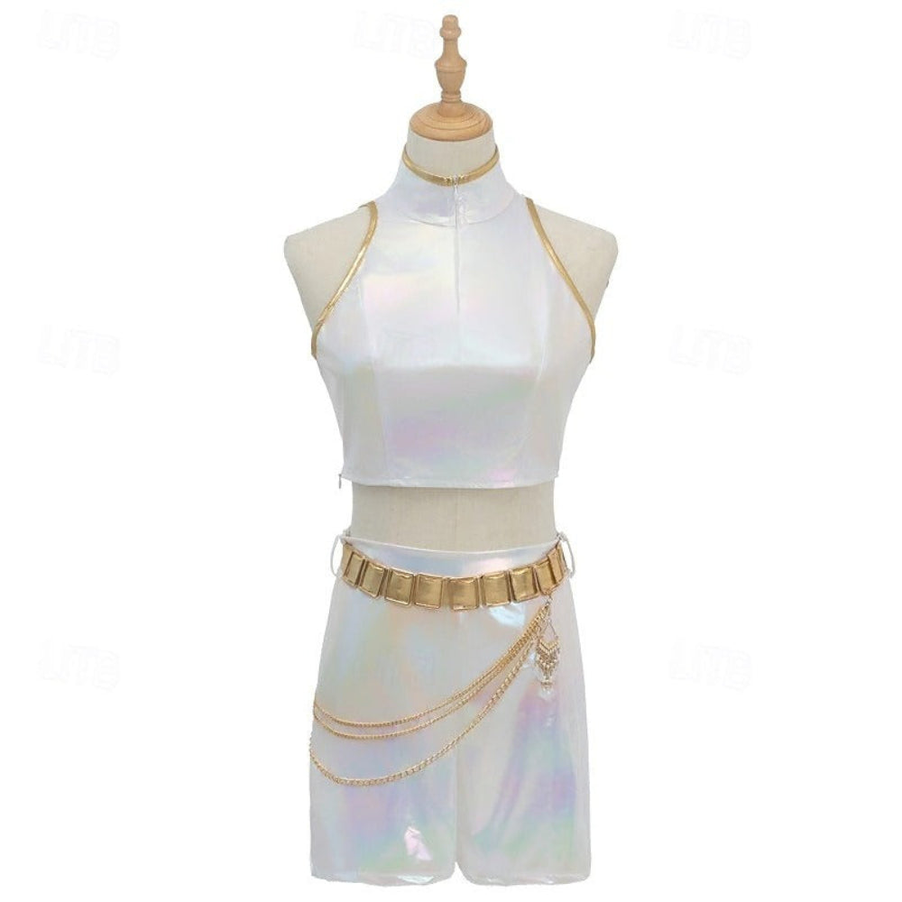 Kostuum Kpop Holografisch Polyester Dans Outfit