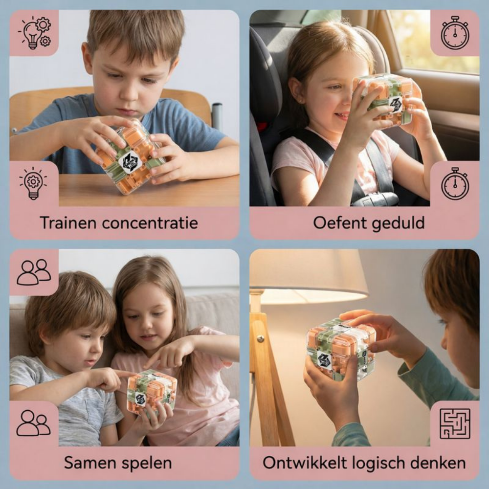 Educatief Speelgoed 3D Labyrint Kubus Logisch Puzzelspel Onderweg