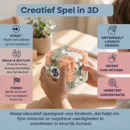 Educatief Speelgoed 3D Labyrint Kubus Logisch Puzzelspel Onderweg
