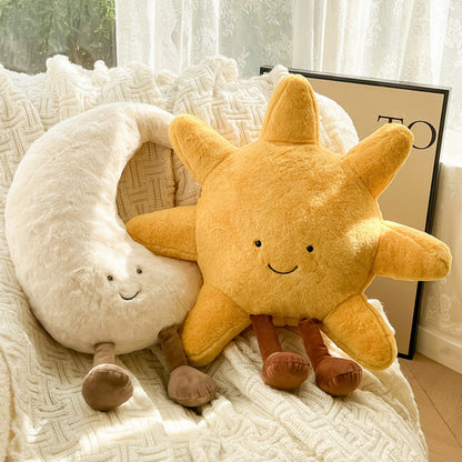 Kussen Pluche Zon Maan Zacht Decoratief Slaapkamer Kinderkamer