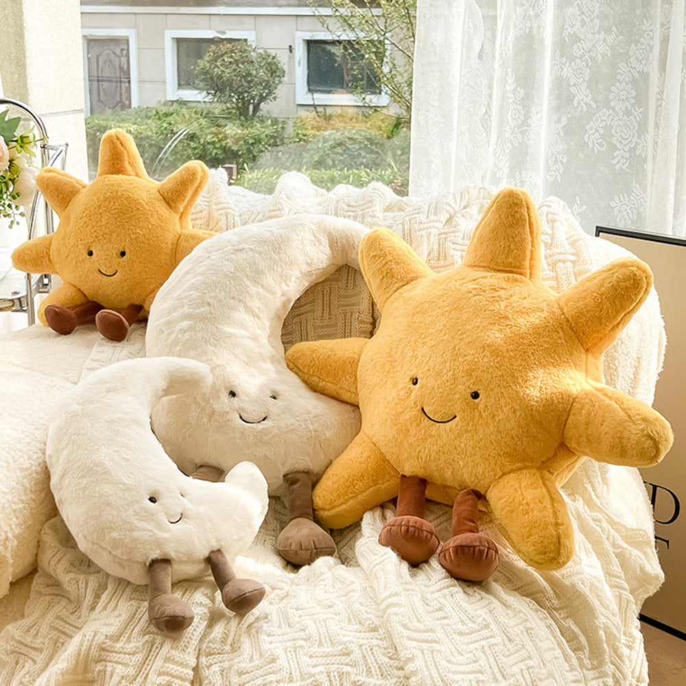 Kussen Pluche Zon Maan Zacht Decoratief Slaapkamer Kinderkamer