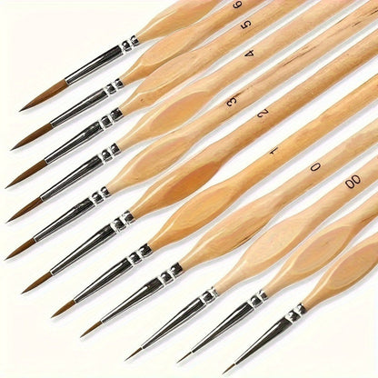 Kwasten Set Detail Schilderen Synthetisch Hout