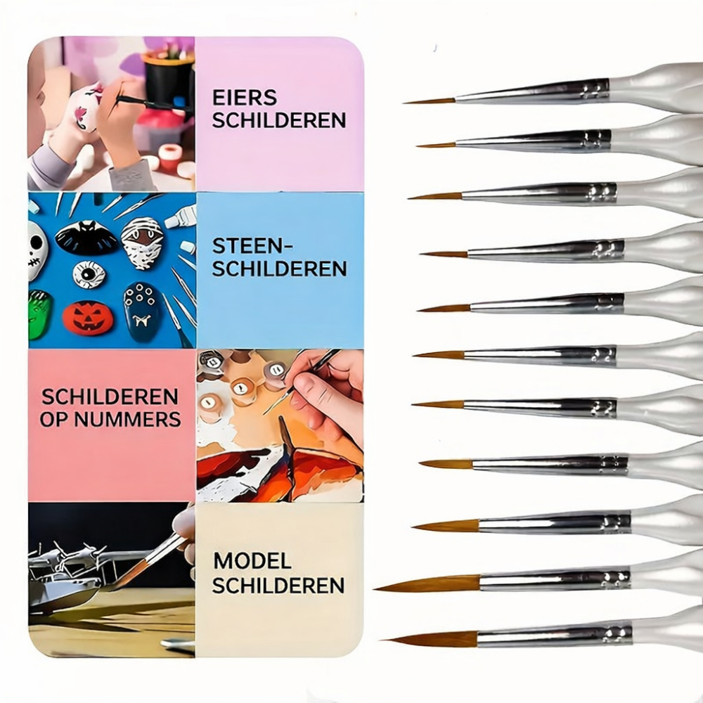 Kwasten Set Detail Schilderen Synthetisch Hout