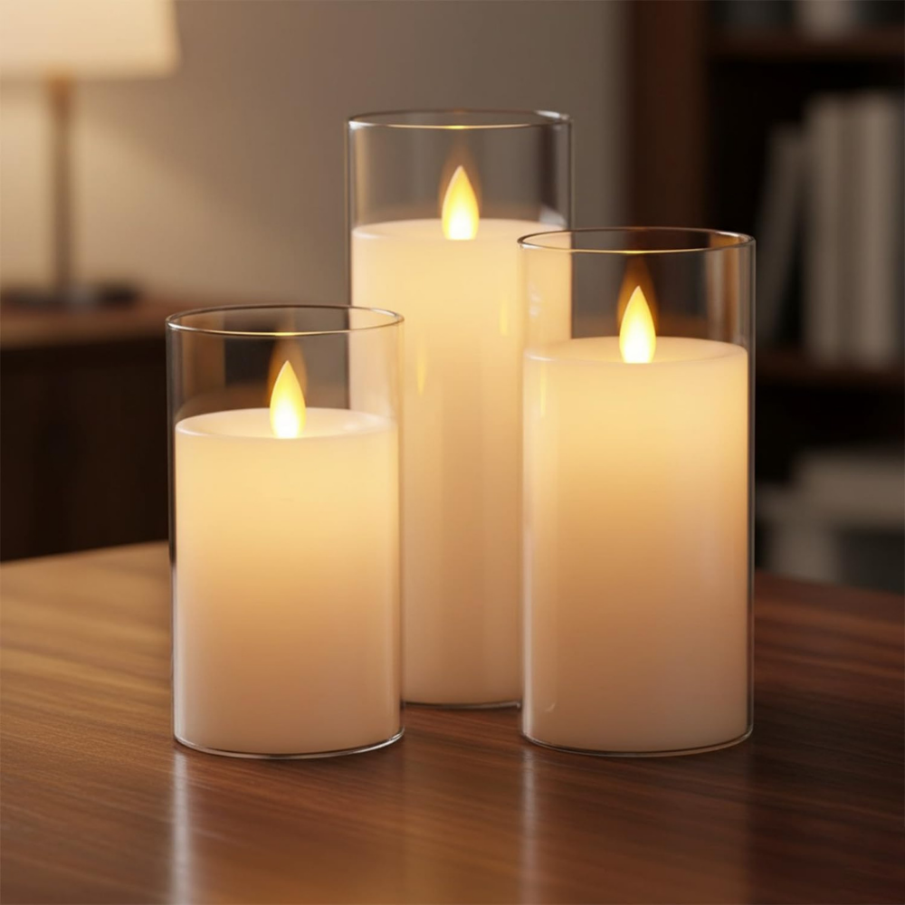LED Kaarsen Glazen Sfeerverlichting Realistische Vlam