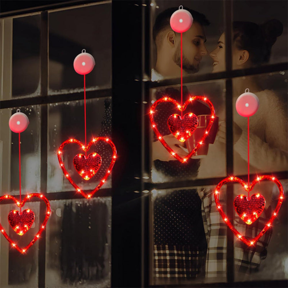 LED Lichtsnoer Valentijn Decoratie Hartvormige Raamverlichting