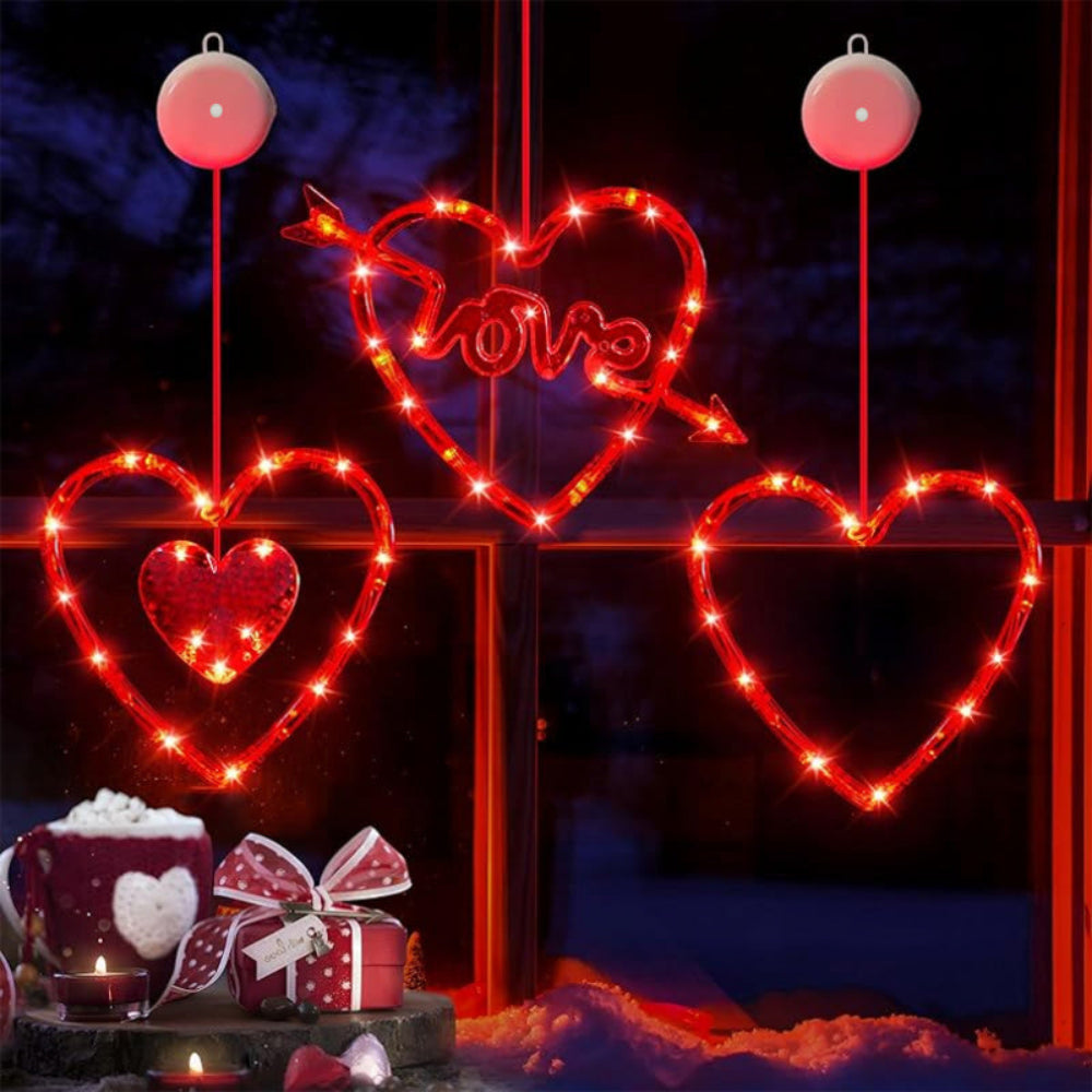 LED Lichtsnoer Valentijn Decoratie Hartvormige Raamverlichting