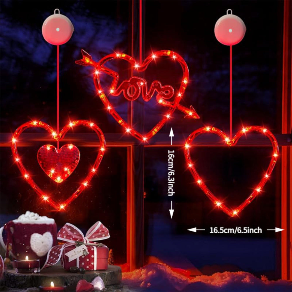 LED Lichtsnoer Valentijn Decoratie Hartvormige Raamverlichting