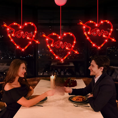 LED Lichtsnoer Valentijn Decoratie Hartvormige Raamverlichting