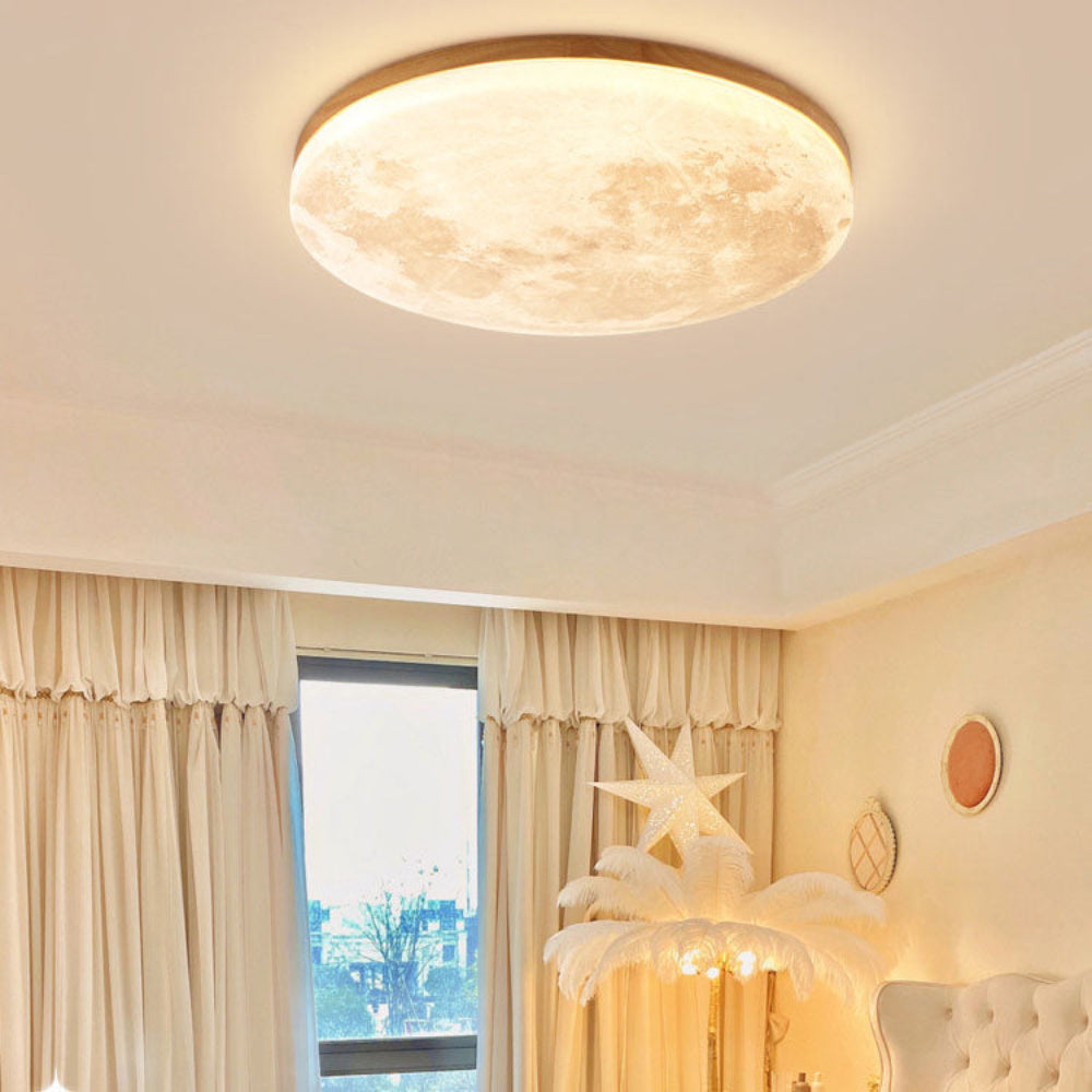 Plafondlamp LED Rond Modern Hout Acryl Woonkamer