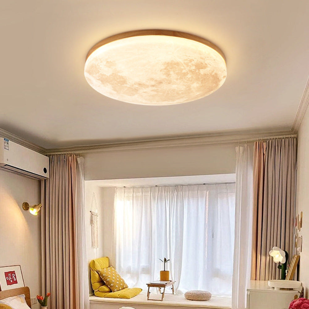 Plafondlamp LED Rond Modern Hout Acryl Woonkamer
