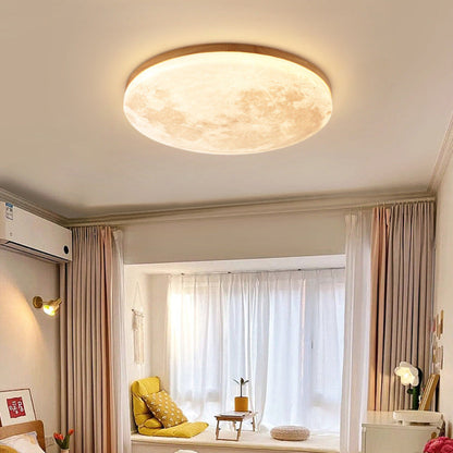 Plafondlamp LED Rond Modern Hout Acryl Woonkamer